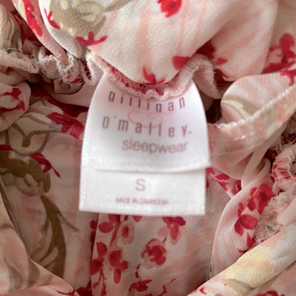 🌸3/$25 Gilligan & O’Malley Pink & Red Floral Babydoll Chemise Nightgown, Size S - Picture 8 of 11
